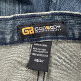 God Body Jeans - 36W 32L Blue Cotton Blend