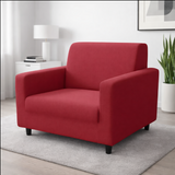 Anyseat 1-Seater Sofa Cover – Plain Red Style Slipcover for Living Room Chair Protection