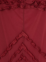 ARABELLA BURGUNDY RUFFLED DRESS