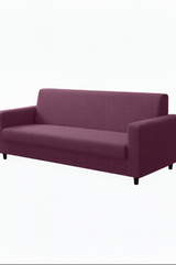 Anyhouz 3 Seater Sofa Cover Plain Bean Paste Red Style and Protection For Living Room Sofa Chair Elastic Stretchable Slipcover