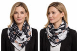 Anyyou Fashion Premium Satin Square Scarf – Black White Roses Silk-Feel Neckwrap for Women