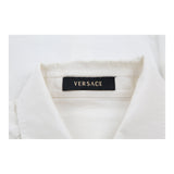 Versace Short Sleeve Shirt - Large White Cotton Blend