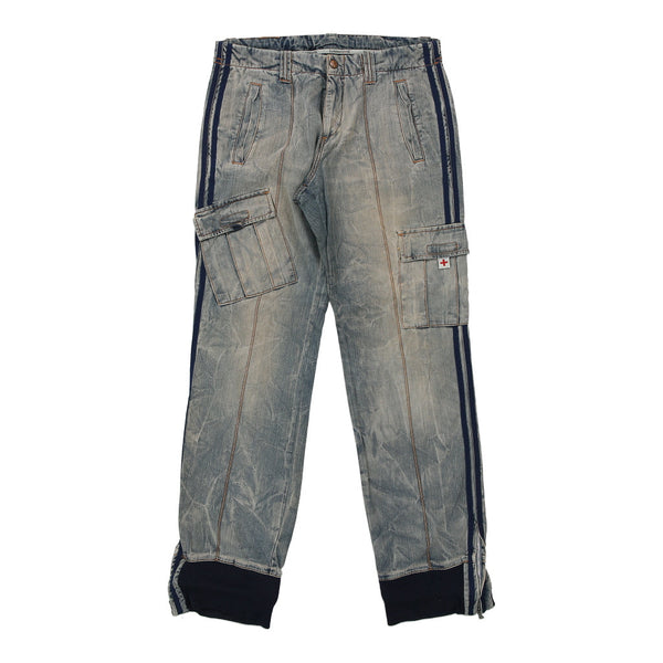 Zu + Elements Cargo Trousers - 34W 35L Blue Cotton