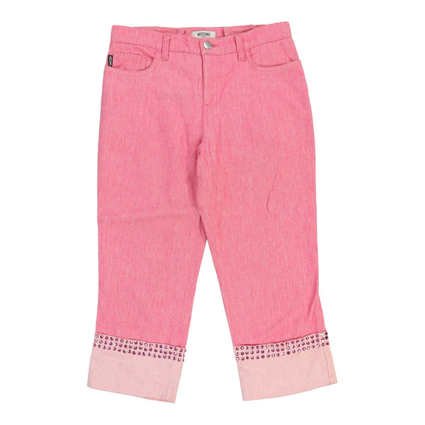 Age 14-16 Moschino Jeans Trousers - 28W 19L Pink Cotton