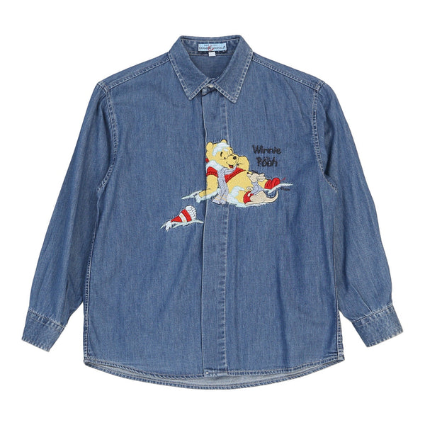 Vintage blue Age 9-10 Winnie the Pooh Emmanuel Schvili Denim Shirt - girls medium