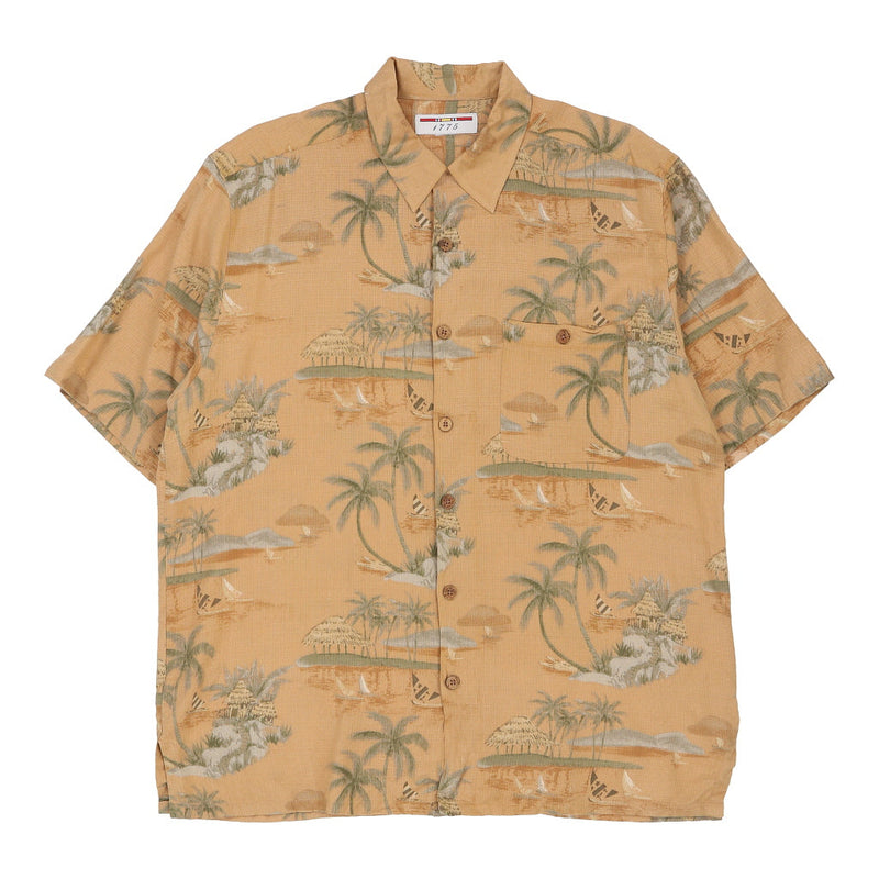 Vintage yellow 1775 Hawaiian Shirt - mens x-large