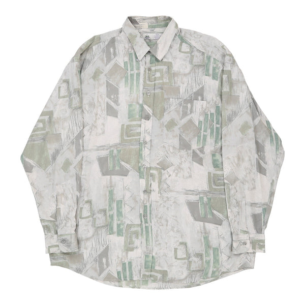 Vintage green C&A Patterned Shirt - mens x-large
