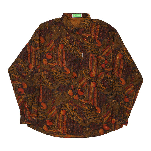 Vintage brown Classic Patterned Shirt - mens large