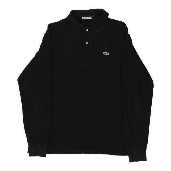 Lacoste Long Sleeve Polo Shirt - Large Black Cotton