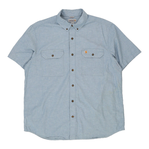 Carhartt Short Sleeve Shirt - XL Blue Cotton
