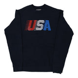 USA Rg Graphic Sweatshirt - Large Navy Cotton Blend