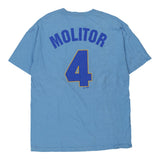 Milwaukee Brewers Majestic MLB T-Shirt - Large Blue Cotton
