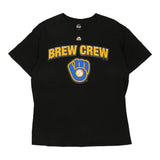 Milwaukee Brewers Majestic MLB T-Shirt - Large Black Cotton