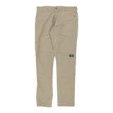 Dickies Skinny Trousers - 32W 32L Beige Cotton Blend