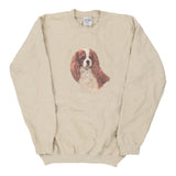 Gildan Graphic Sweatshirt - Small Beige Cotton Blend