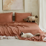 Almond | Signature Sateen Sheet Set Made with 100% Bamboo Lyocell #Color_almond