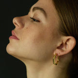 Rise and shine! Everyday styling just got easier with these head-turning hexagonal gold hoops.  The hexagonal hoop earrings are the most geometric shape of the Bella collection, ideal for the modern woman wanting something simple yet stylish to wear every day.