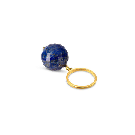 Bubble Lapis Lazuli Gold Ring (adjustable)