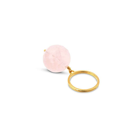 Bubble Pink Quartz Gold Ring (adjustable)