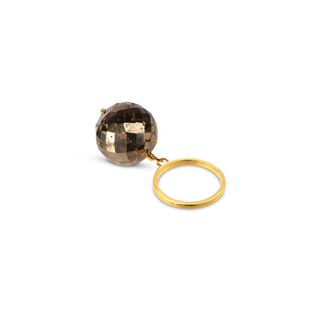 Bubble Pyrite Gold Ring (size adjustable)