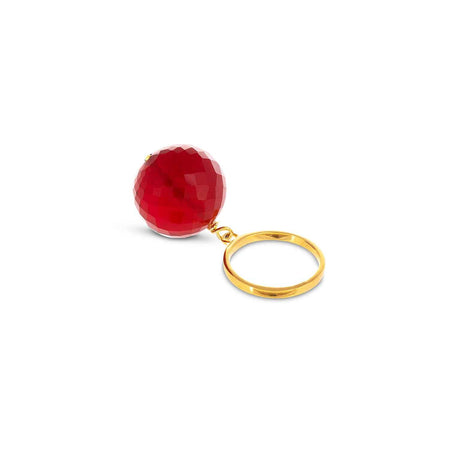 Bubble Red Onyx Ring (adjustable)