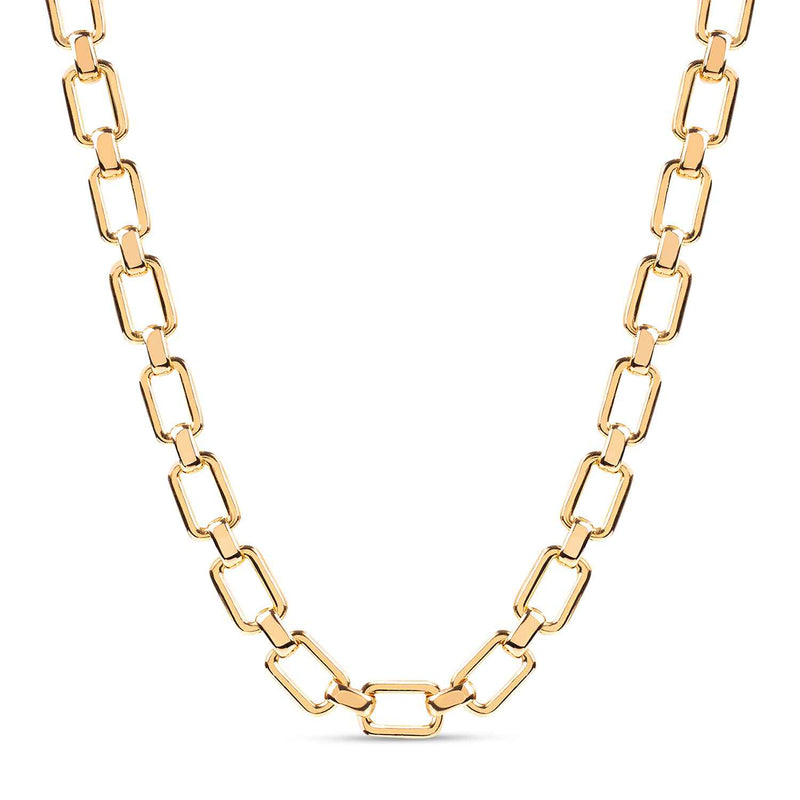 The Daphne Gold Necklace is the perfect everyday accessory. This glistening recycled 18k gold vermeil necklace features a chunky link chain that's perfect for wearing with both high and low necklines.