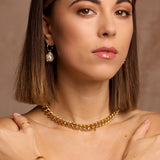 A chunky gold chain is a perfect jewellery staple. This Gia Thick Gold Chain Necklace is a statement chain designed to be worn at the chest, perfect for layering with other necklaces as well as a standalone piece.