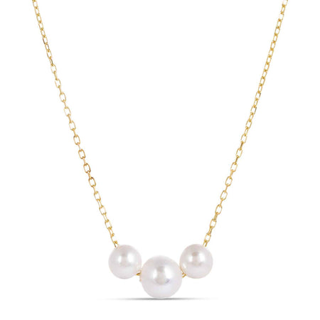 Laura Gold Chain Necklace with tripple pearls