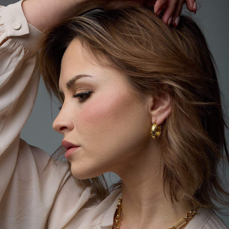 Bella Textured Hoop Earrings