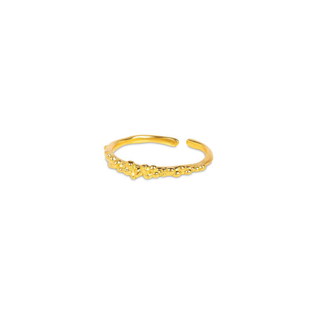 Caviar Gold Stacking Ring (adjustable)