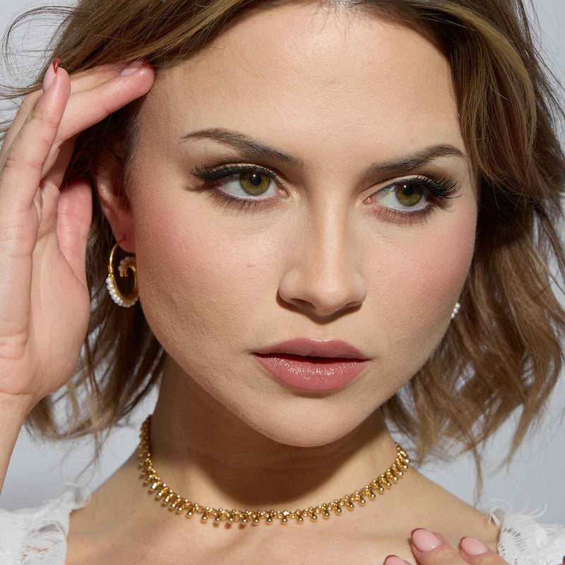 Katia Gold Chain Necklace with Teardrop Tassels