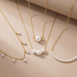 Laura Gold Chain Necklace with single pearl - Amadeus