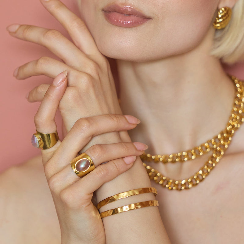 Otto Hammered Gold Bangle