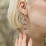 Sophia Triple Amethyst Dangle Earrings
