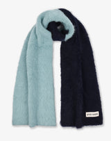 hyer goods upcycled angora scarf blue colorblock scarf #color_blue-colorblock