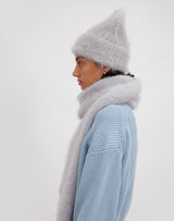 hyer goods upcycled angora scarf grey #color_light-grey