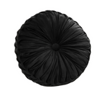 Anyhouz Round Pleated Velvet Pillow – Soft Plush Cushion with Filling