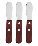 Anygleam Dark Brown 3pcs Wooden Butter Knife Kitchen Food Kitchen Tableware