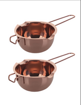 Anygleam Melting Pot 2Pcs Rose gold Chocolate Melt Cookware Kitchen Heating Container Milk Bowl Baking Tool Kitchenware