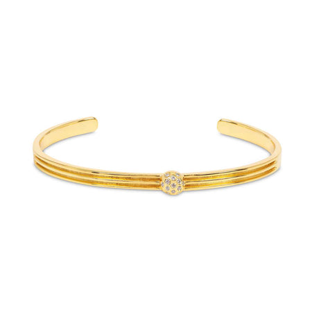Athena Gold Cuff Bracelet With Sparkles