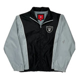 Raiders Nfl Graphic Windbreaker - Large Grey Polyester