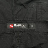 Southpole Cargo Cargo Shorts - 38W 12L Black Cotton