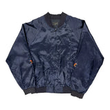 Vintage Unbranded Bomber Jacket - Large Navy Silk