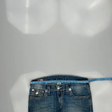 True Religion Contrast Stitch Jeans - 36W 27L Blue Cotton