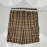 Lee Checked Cargo Shorts - 34W 11L Brown Cotton