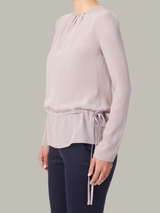 WISP | Pleated-Neck Silk Blouse