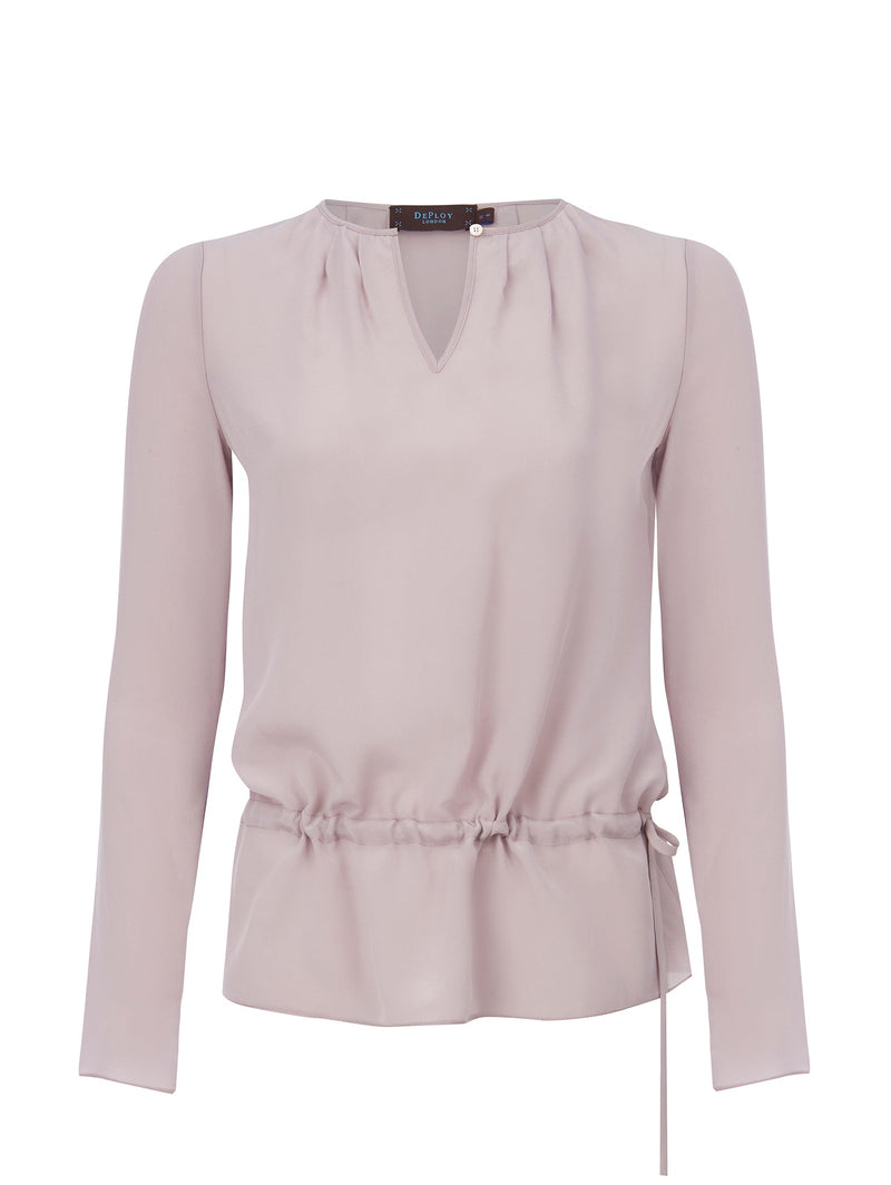 WISP | Pleated-Neck Silk Blouse