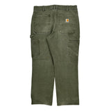 Carhartt Double Knee Carpenter Pants - 34W 30L Green Cotton