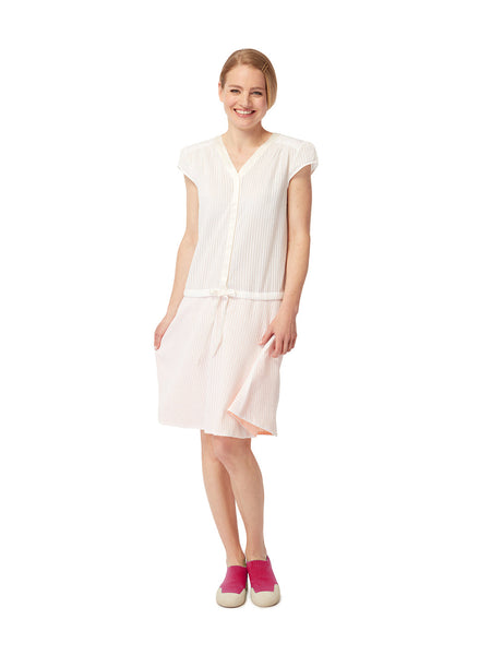 B118L _ BREEZE _ 2-Way Drop-Waist Summer Dress_White