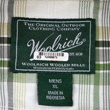 Woolrich Checked Short Sleeve Shirt - XL Green Cotton